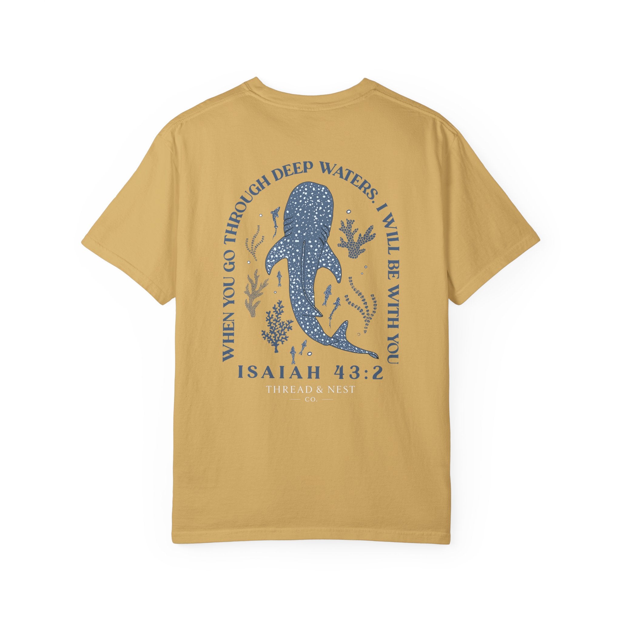 Isaiah 43:2 Whale Tee — 'When You Go Through Deep Waters' Christian T-Shirt
