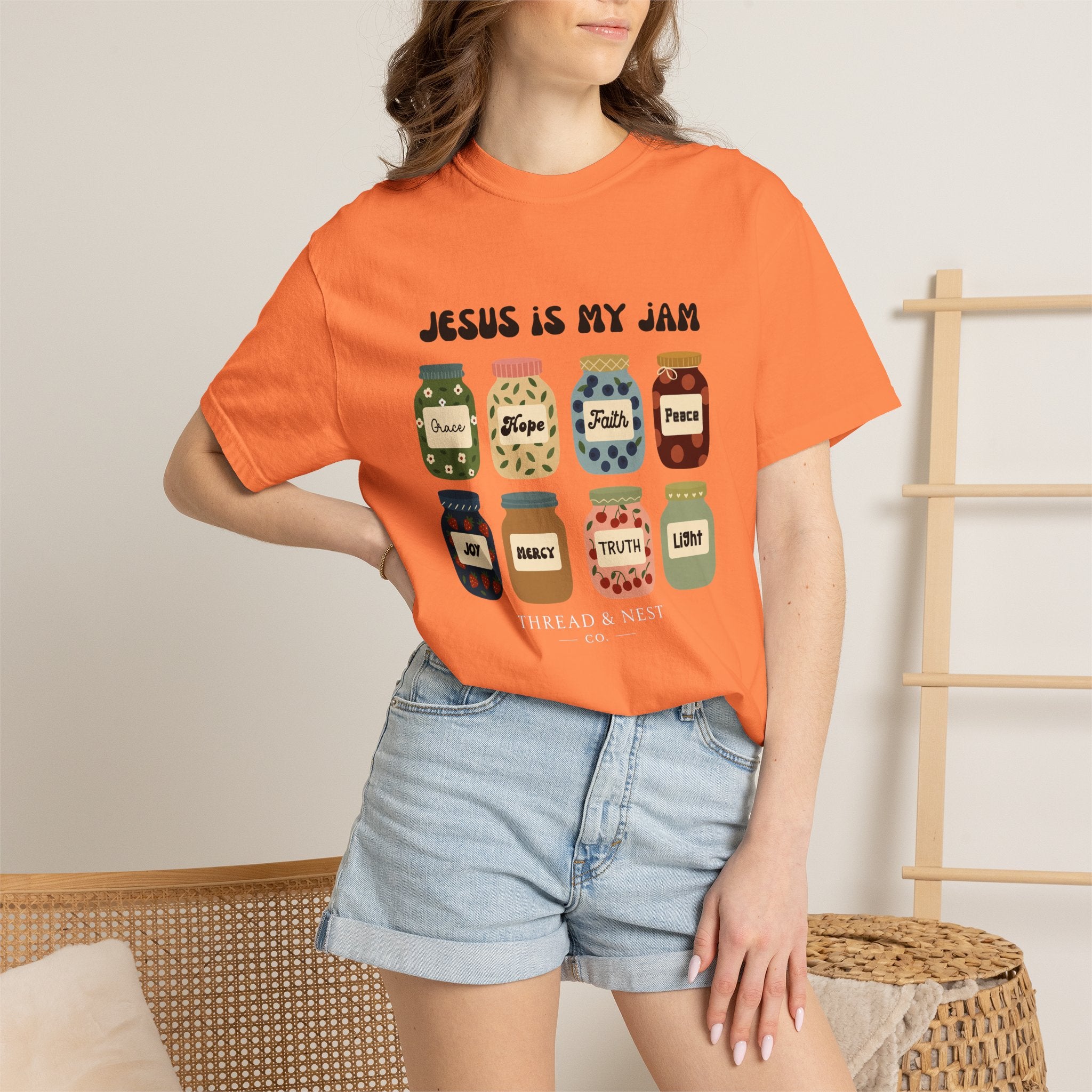 Jesus Is My Jam T-Shirt — Christian Faith Graphic Tee with Inspirational Jars