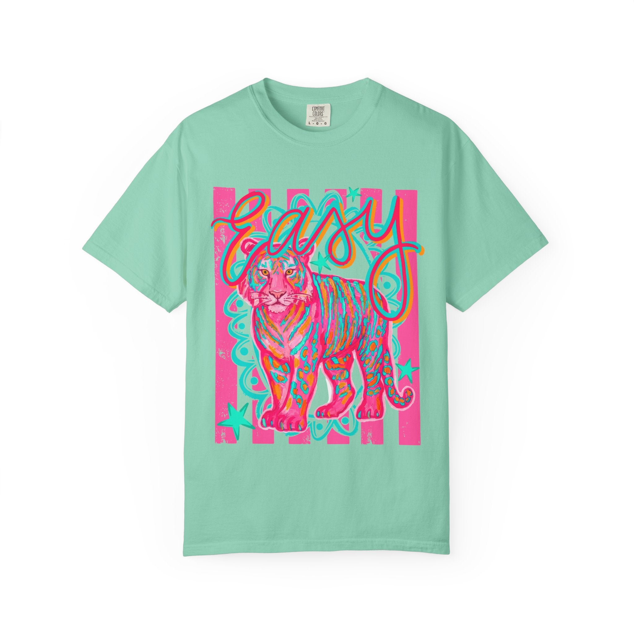 Easy Tiger T-Shirt — Retro Neon Tiger Graphic Tee