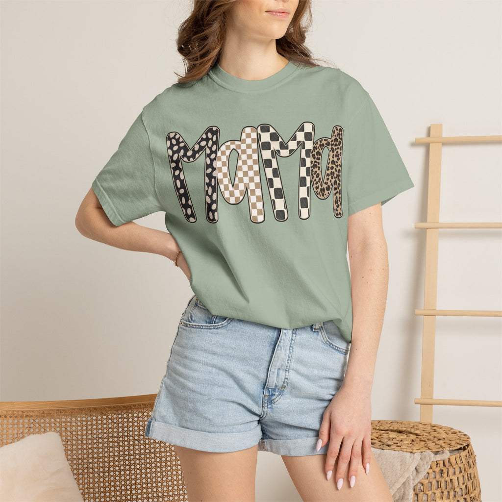Mama Leopard & Plaid Graphic T-Shirt — Mom Gift, Mother's Day Tee