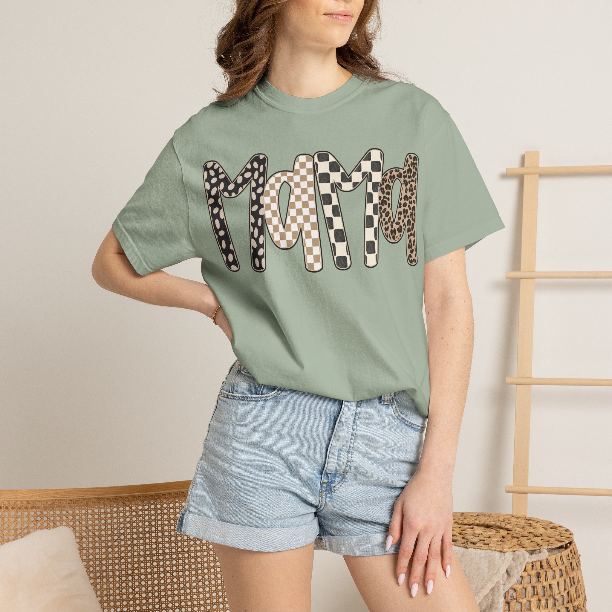 Mama Leopard & Plaid Graphic T-Shirt — Mom Gift, Mother's Day Tee