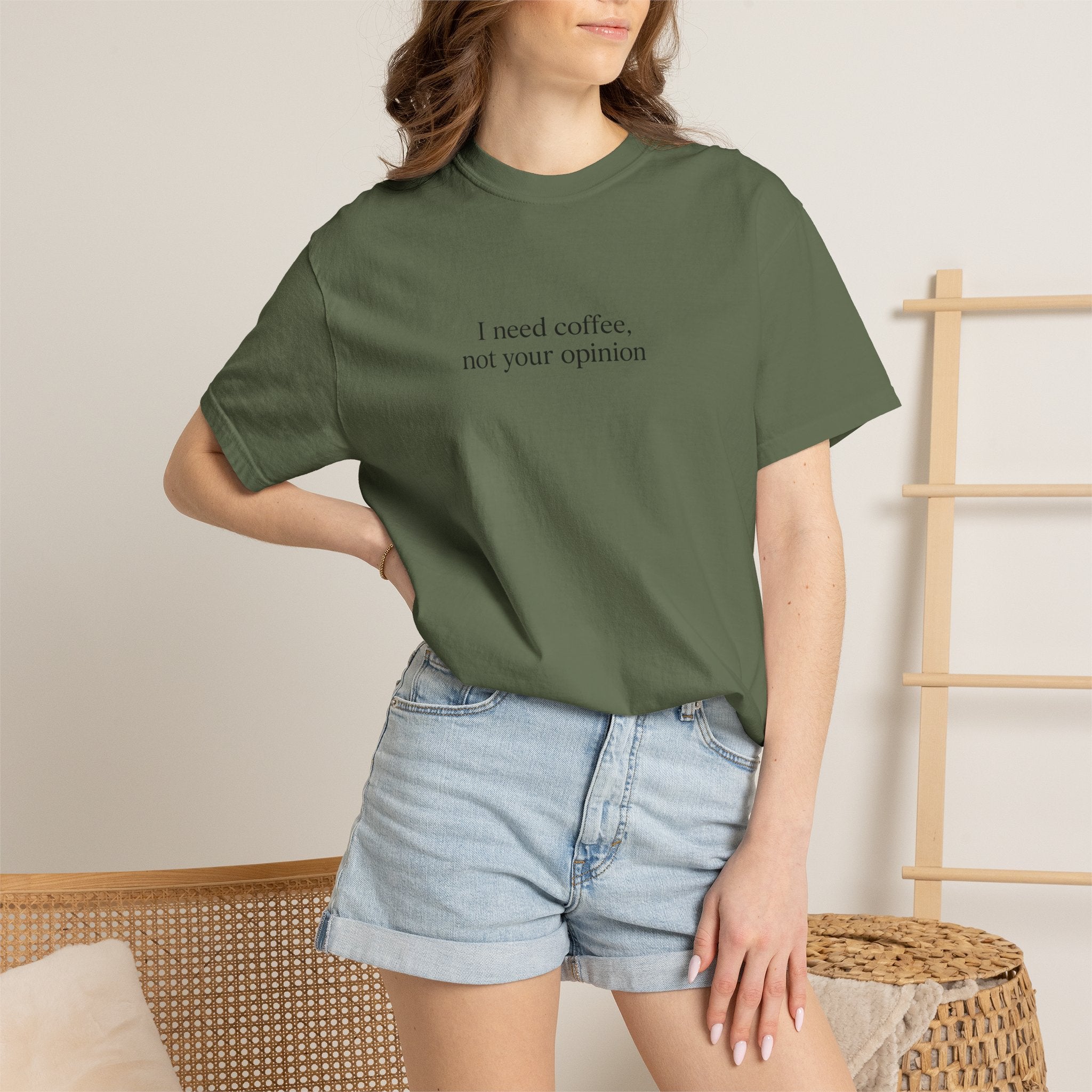 Coffee Quote T-Shirt — "I need coffee, not your opinion" Casual Graphic Tee