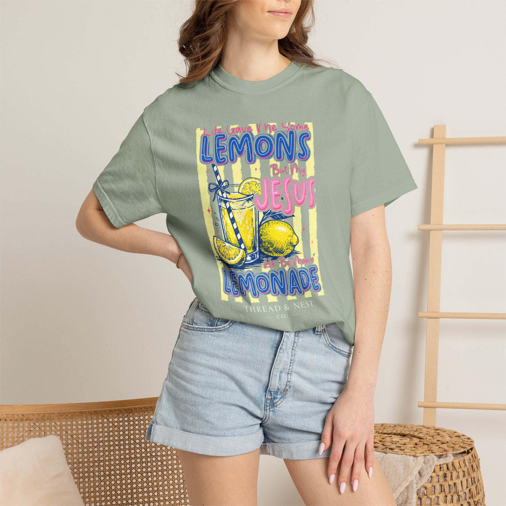 Lemons Into Lemonade Christian T-Shirt — 'He Gave Me Lemons But Why Jesus' Graphic Tee