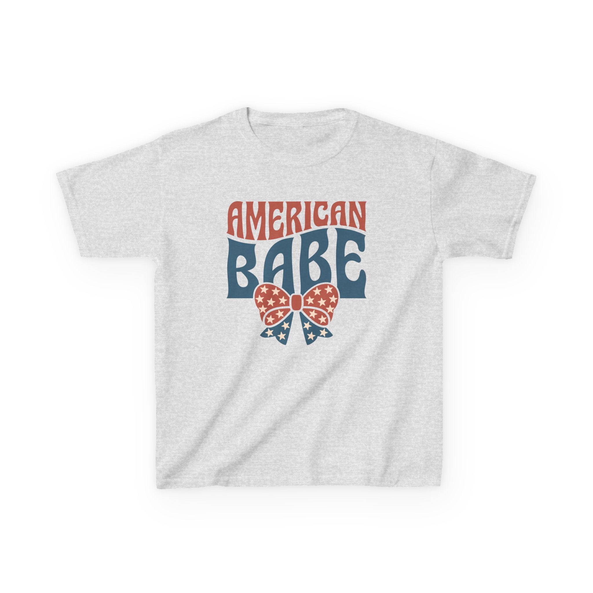 Kids Tee — "American Babe" Patriotic Bow Fourth of July Shirt