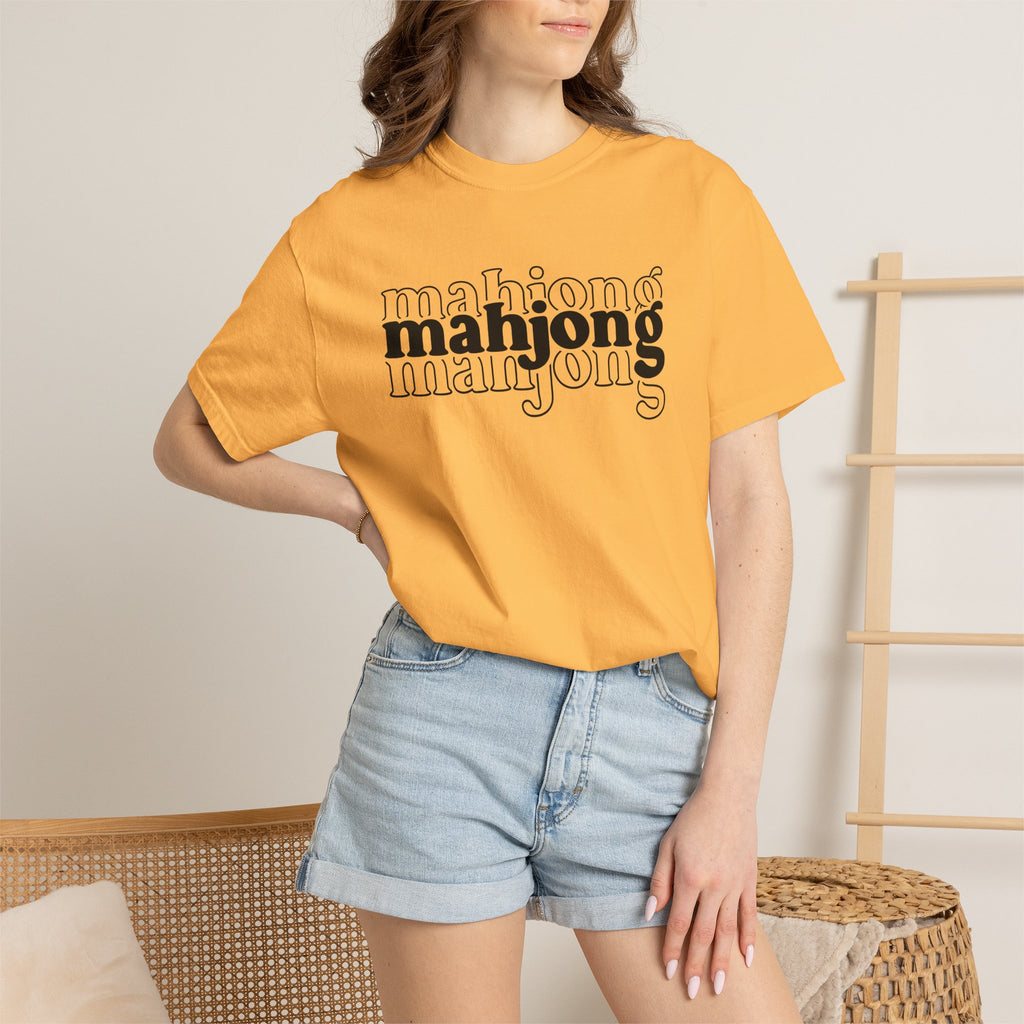 Mahjong Graphic T-Shirt — Retro Layered 'mahjong' Design