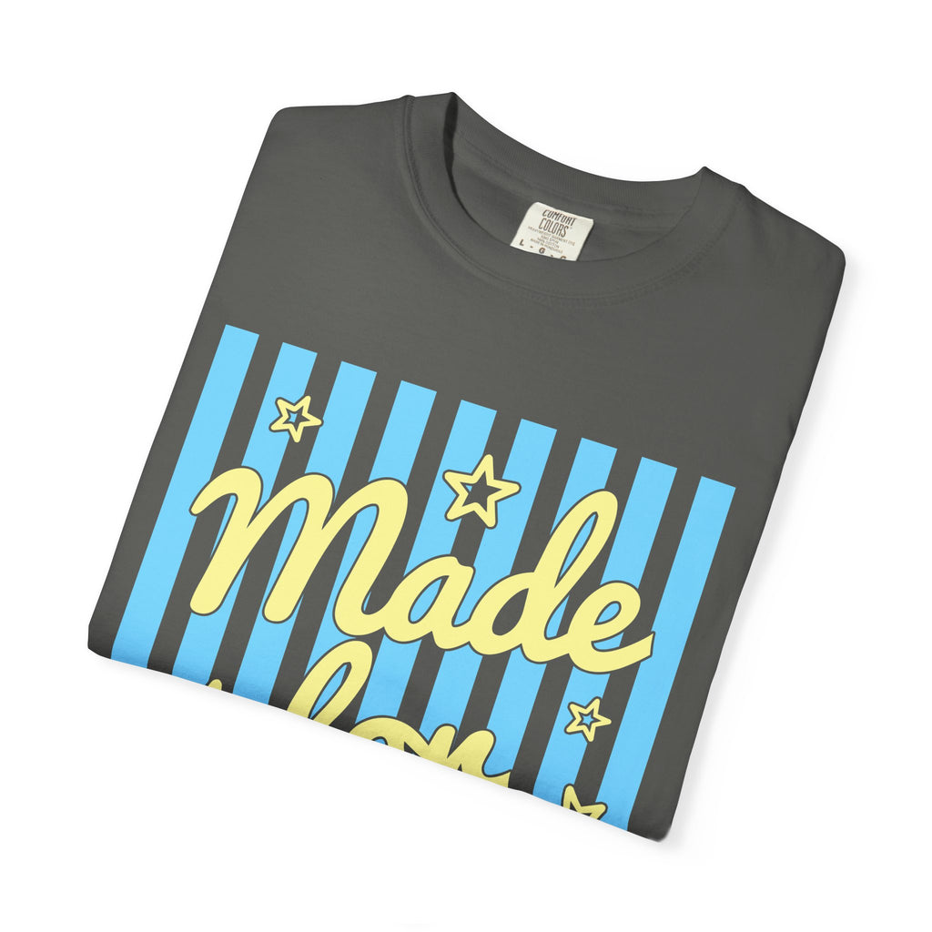 Made for More Orange Graphic T-Shirt — Retro Stripe & Stars Motivational Tee