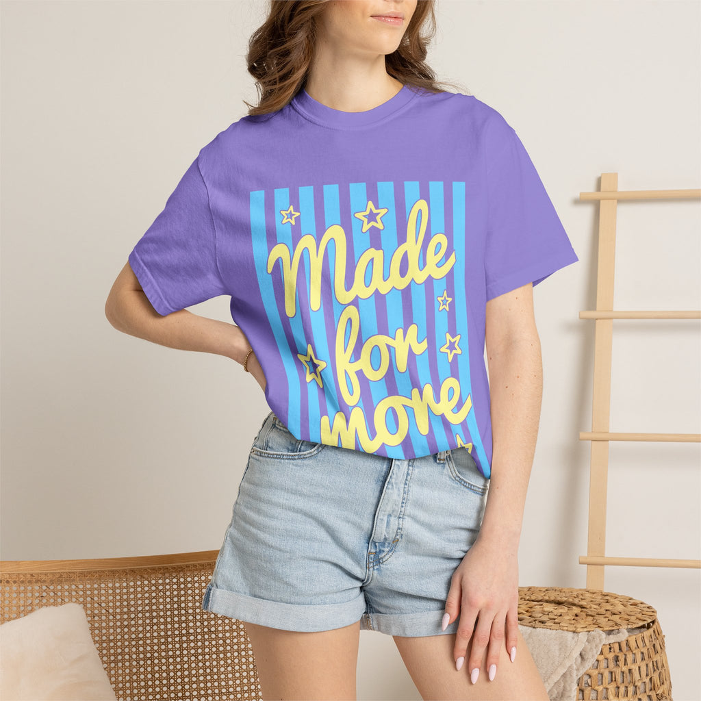 Made for More Orange Graphic T-Shirt — Retro Stripe & Stars Motivational Tee