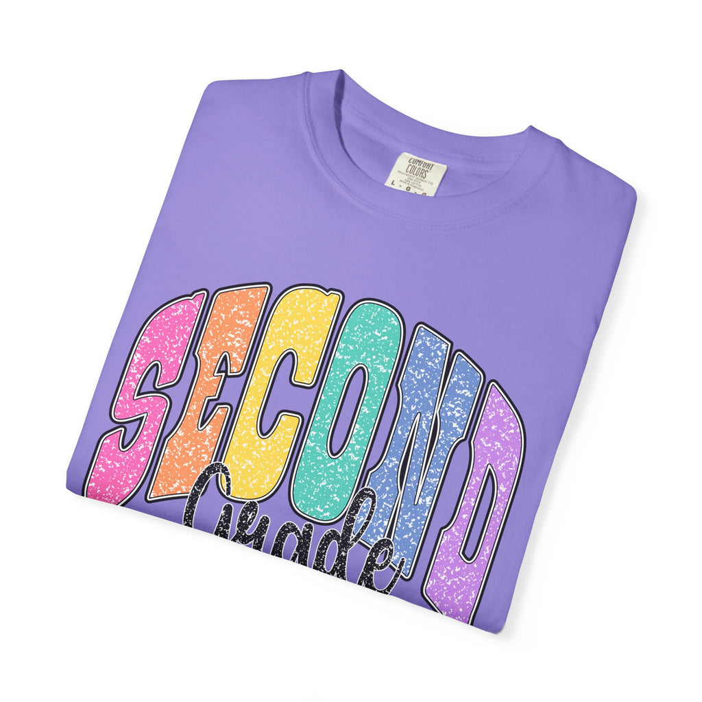 Second Grade T‑Shirt — Colorful Retro Rainbow Back‑to‑School Tee