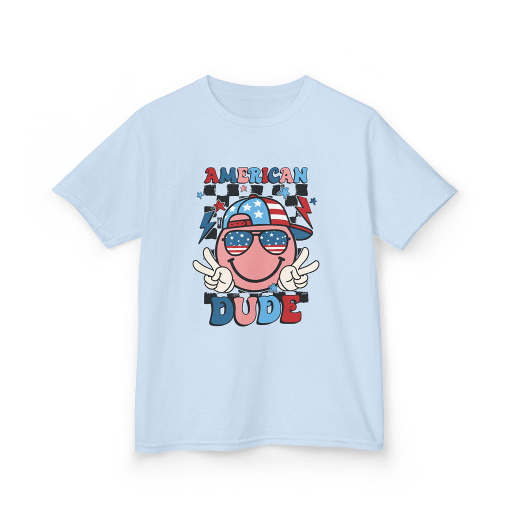 Kids Tee — "American Dude" Patriotic 4th of July Graphic