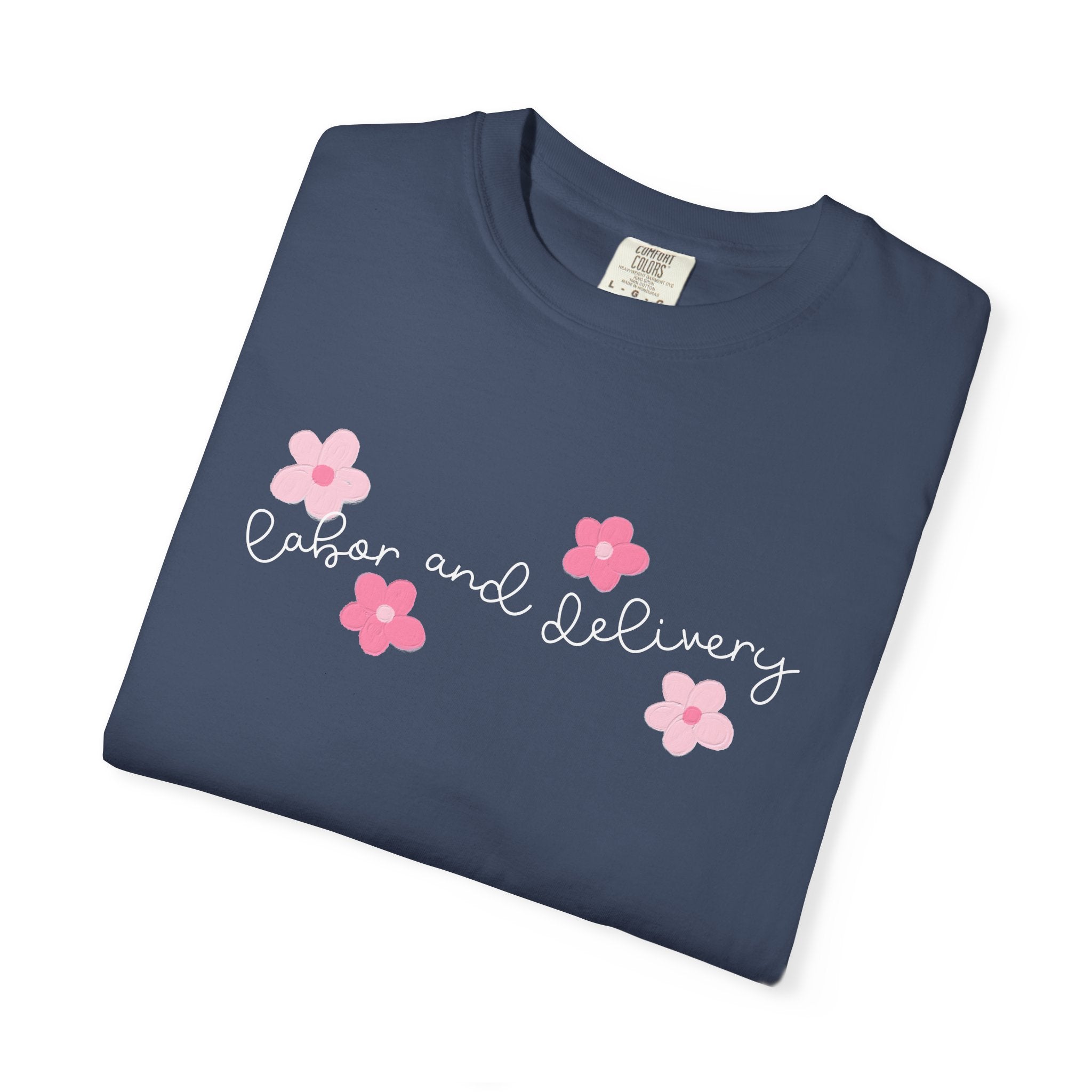T-Shirt — “Easier and Delivery” Pink Flower Script Tee