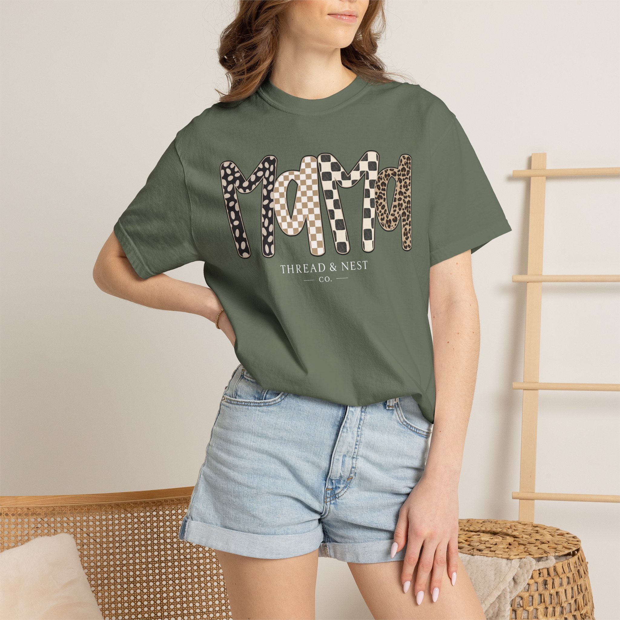 Mama Leopard & Plaid Graphic T-Shirt — Mom Gift, Mother's Day Tee