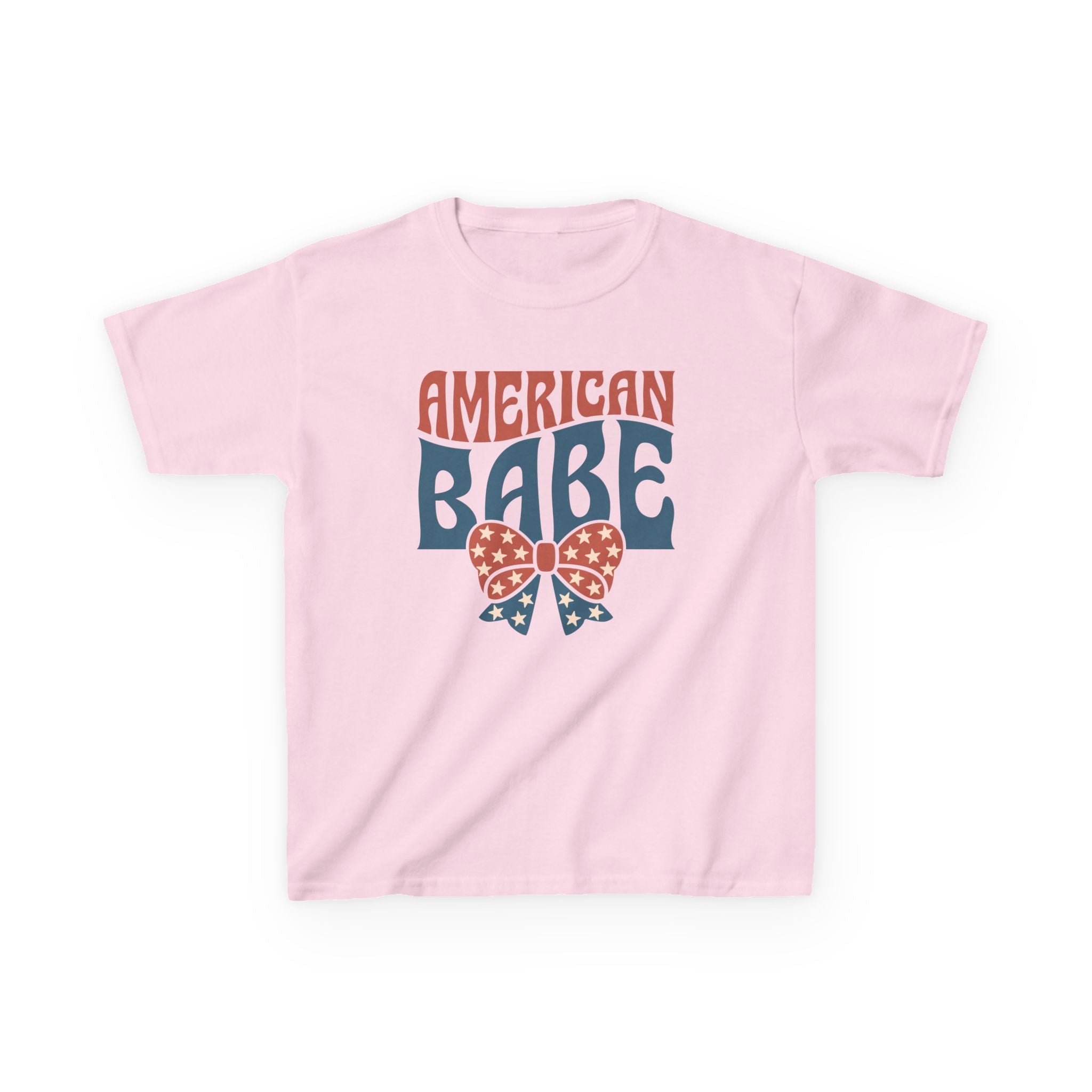 Kids Tee — "American Babe" Patriotic Bow Fourth of July Shirt