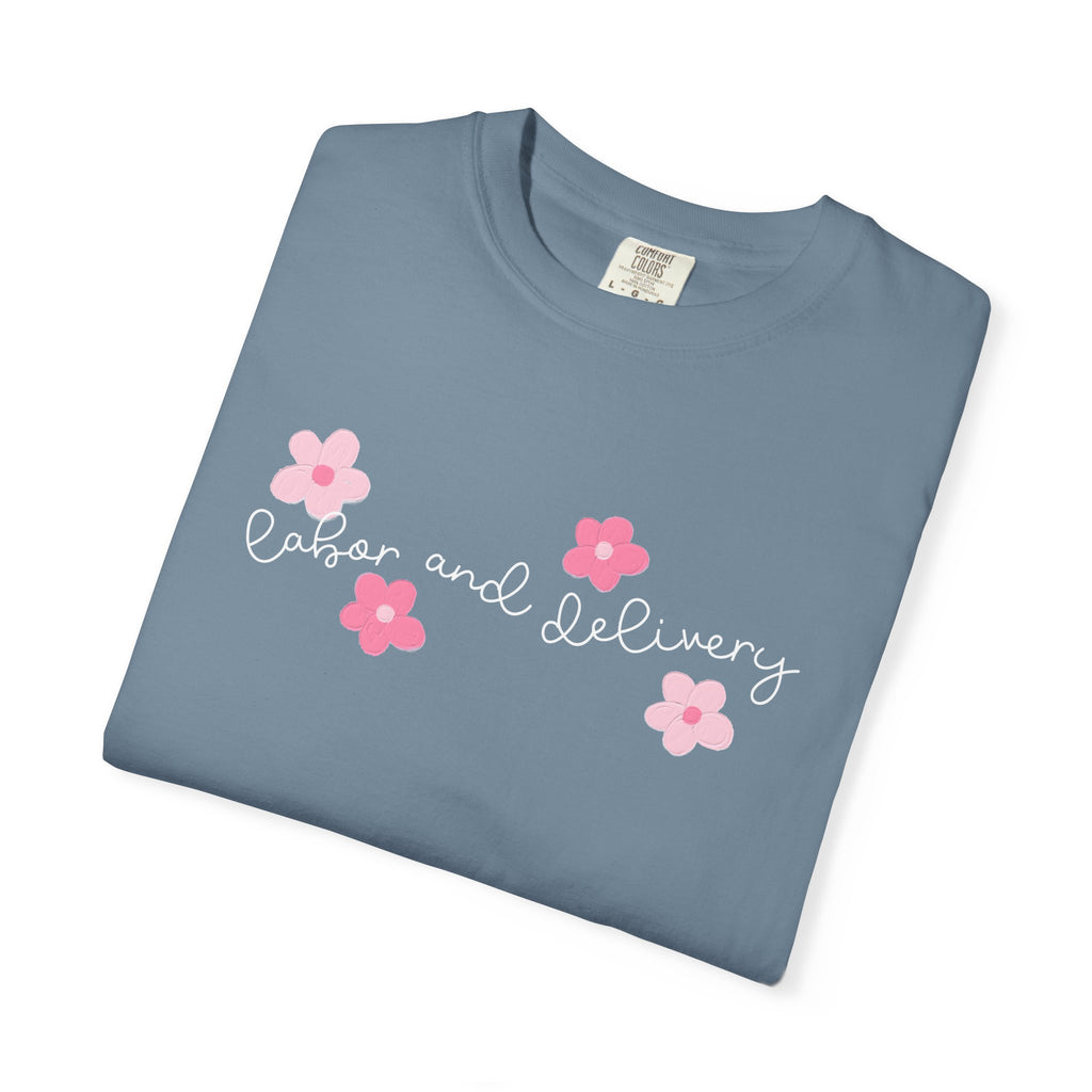 T-Shirt — “Easier and Delivery” Pink Flower Script Tee