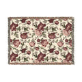 Rosegarden Heirloom Woven Throw Blanket — Reversible Vintage Rose & Teal Camouflage