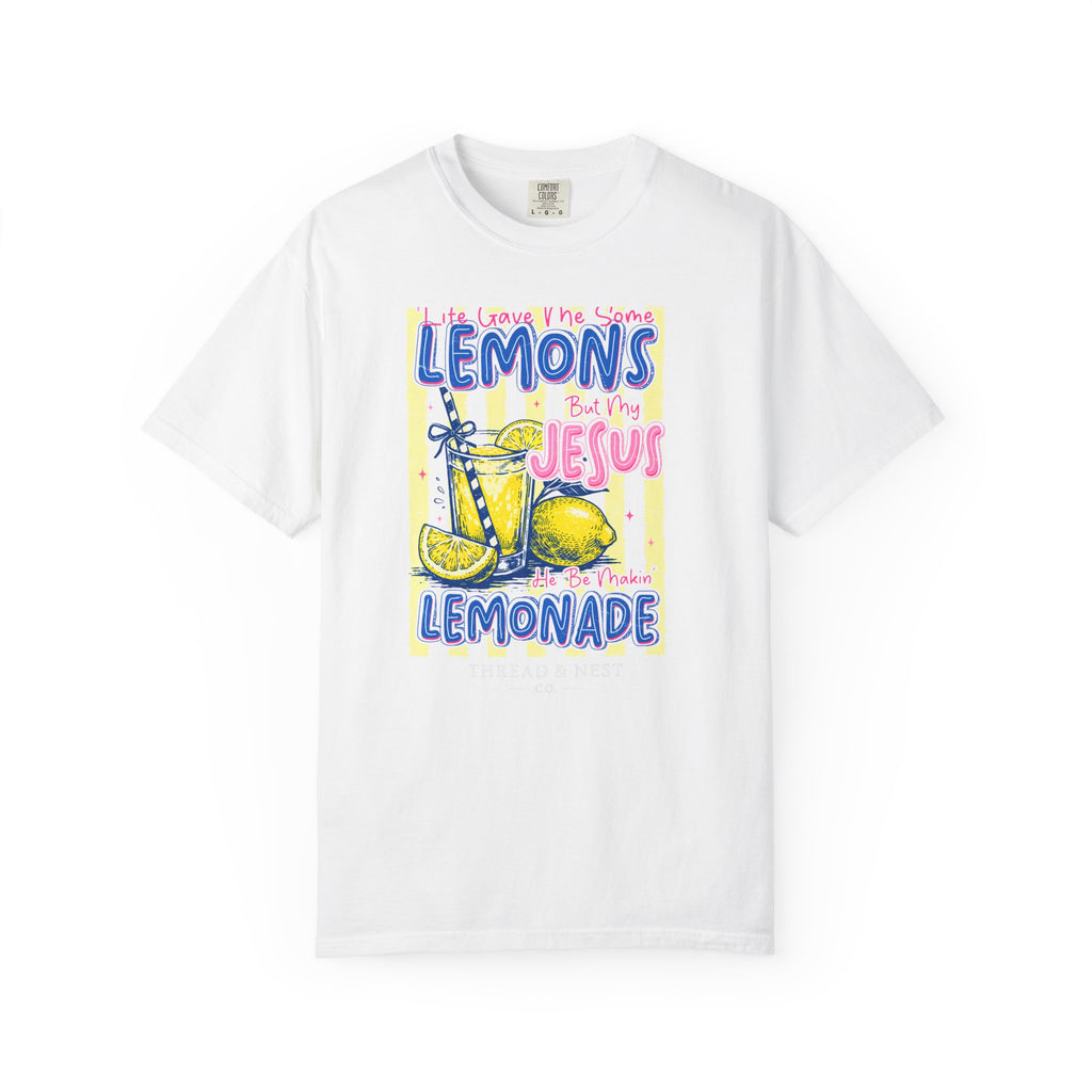 Lemons Into Lemonade Christian T-Shirt — 'He Gave Me Lemons But Why Jesus' Graphic Tee
