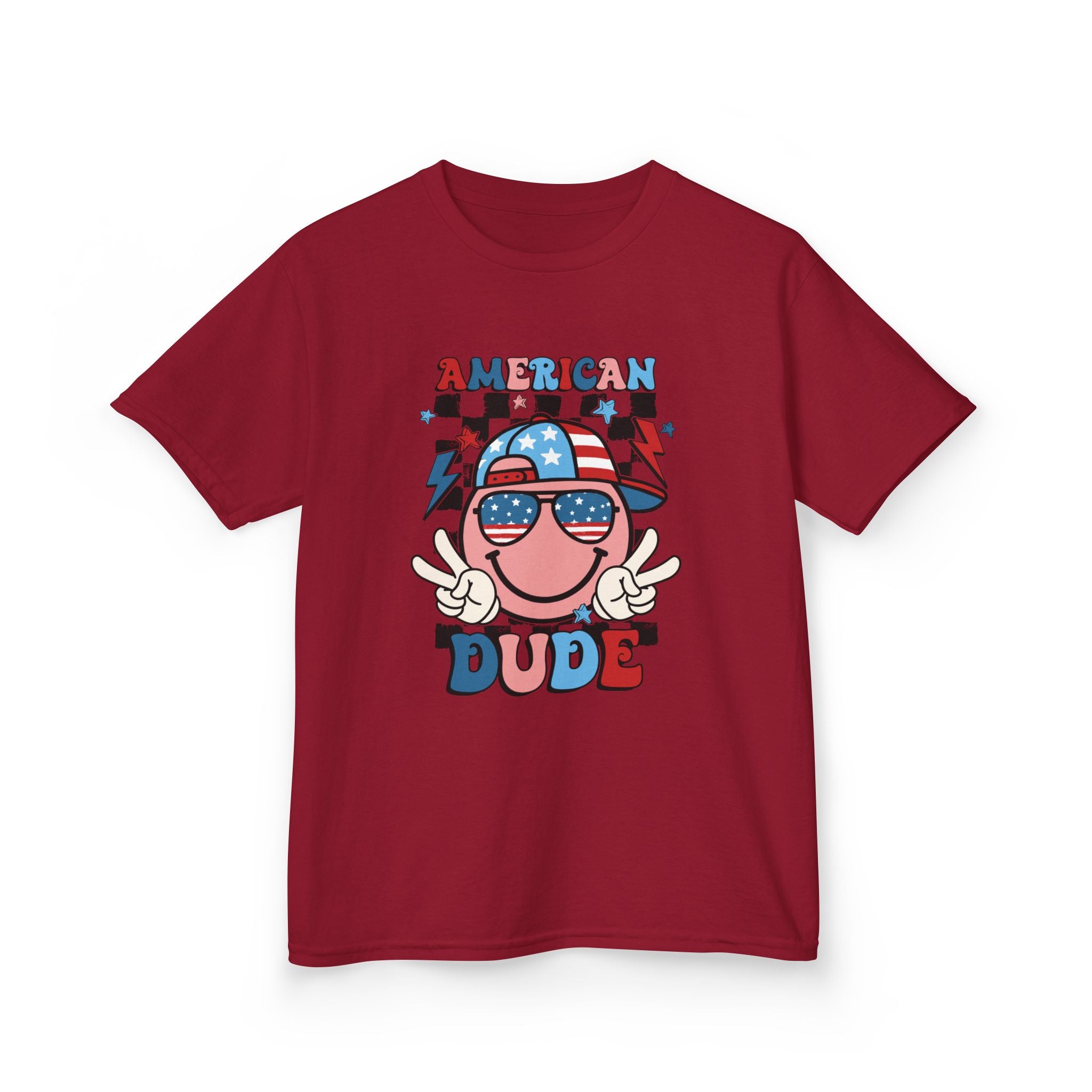 Kids Tee — "American Dude" Patriotic 4th of July Graphic