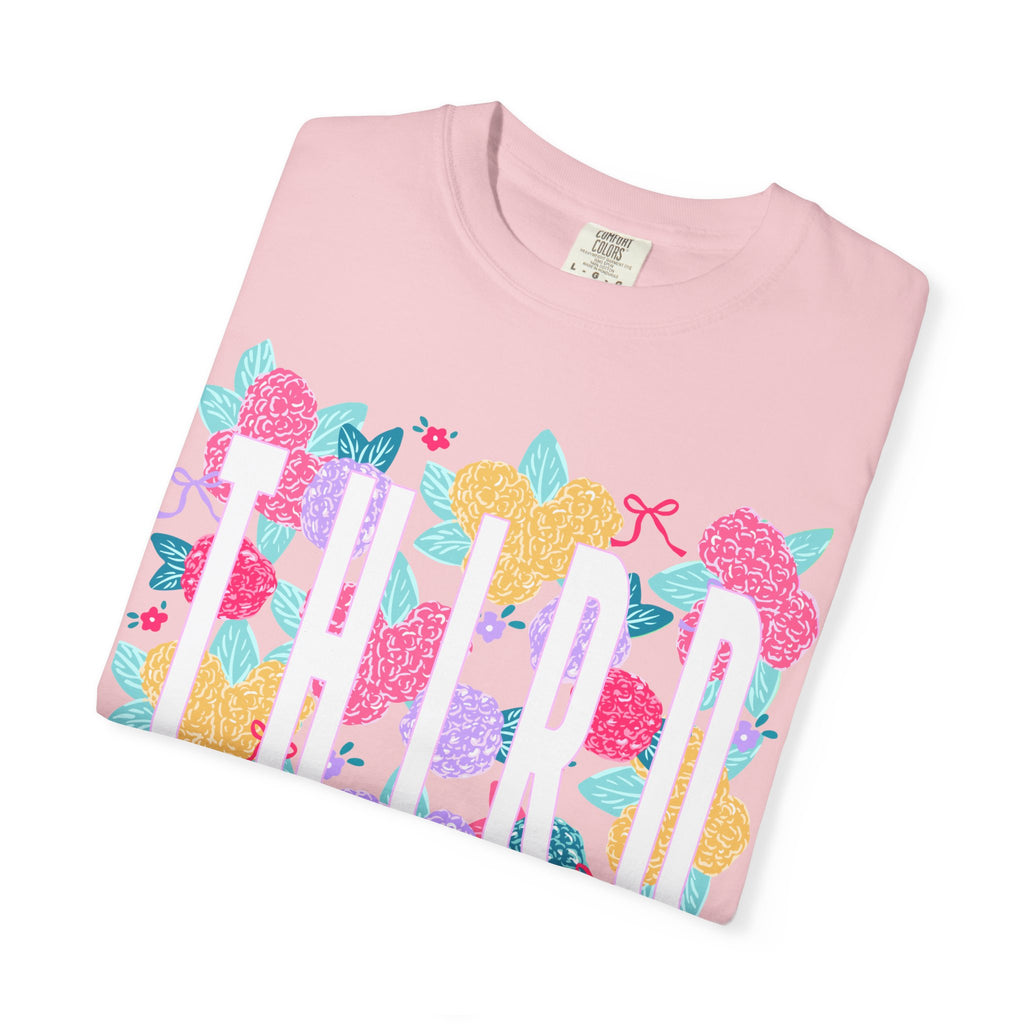 Third Grade Floral T-Shirt — Bright Back-to-School Tee for Students & Teachers