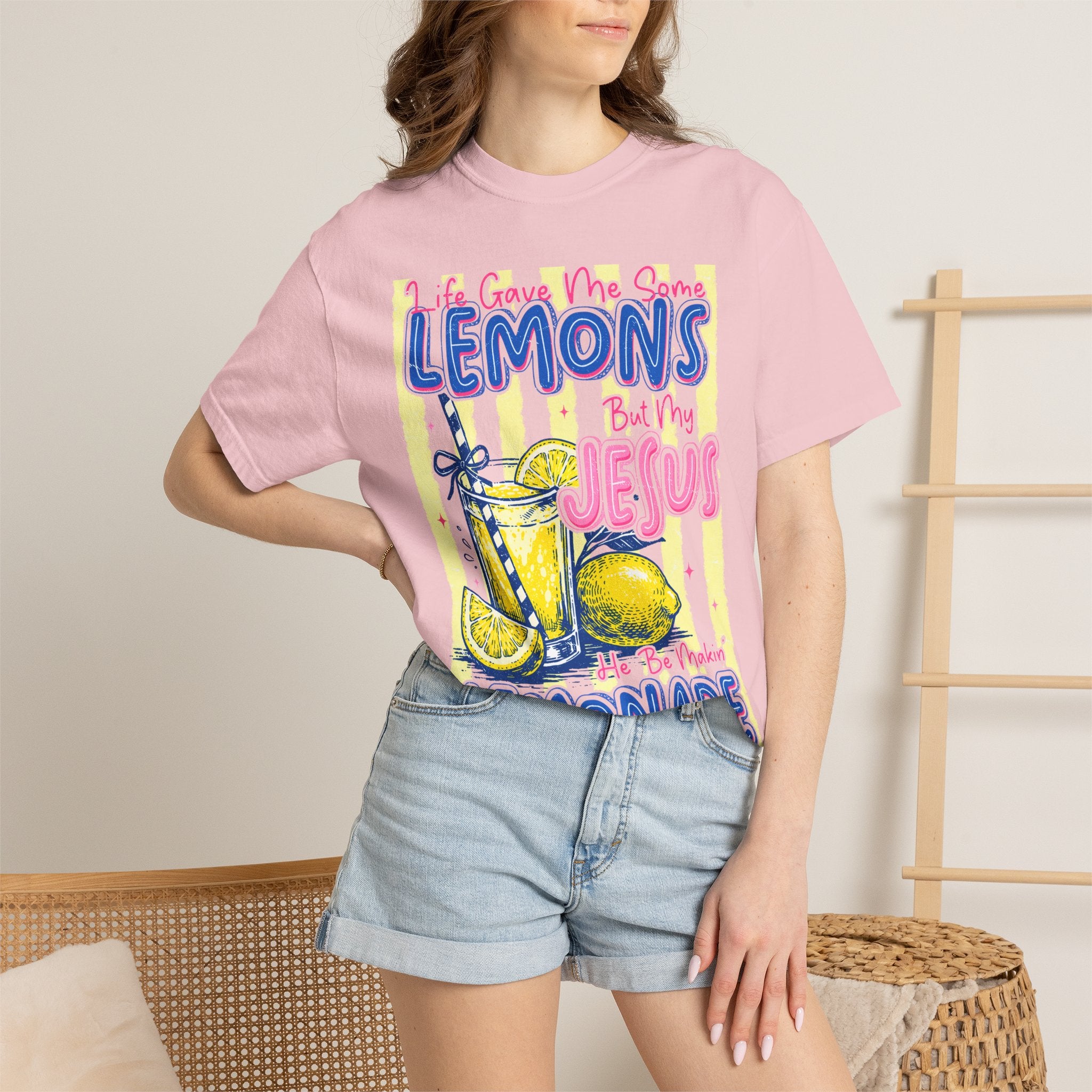 Lemons Into Lemonade Christian T-Shirt — 'He Gave Me Lemons But Why Jesus' Graphic Tee