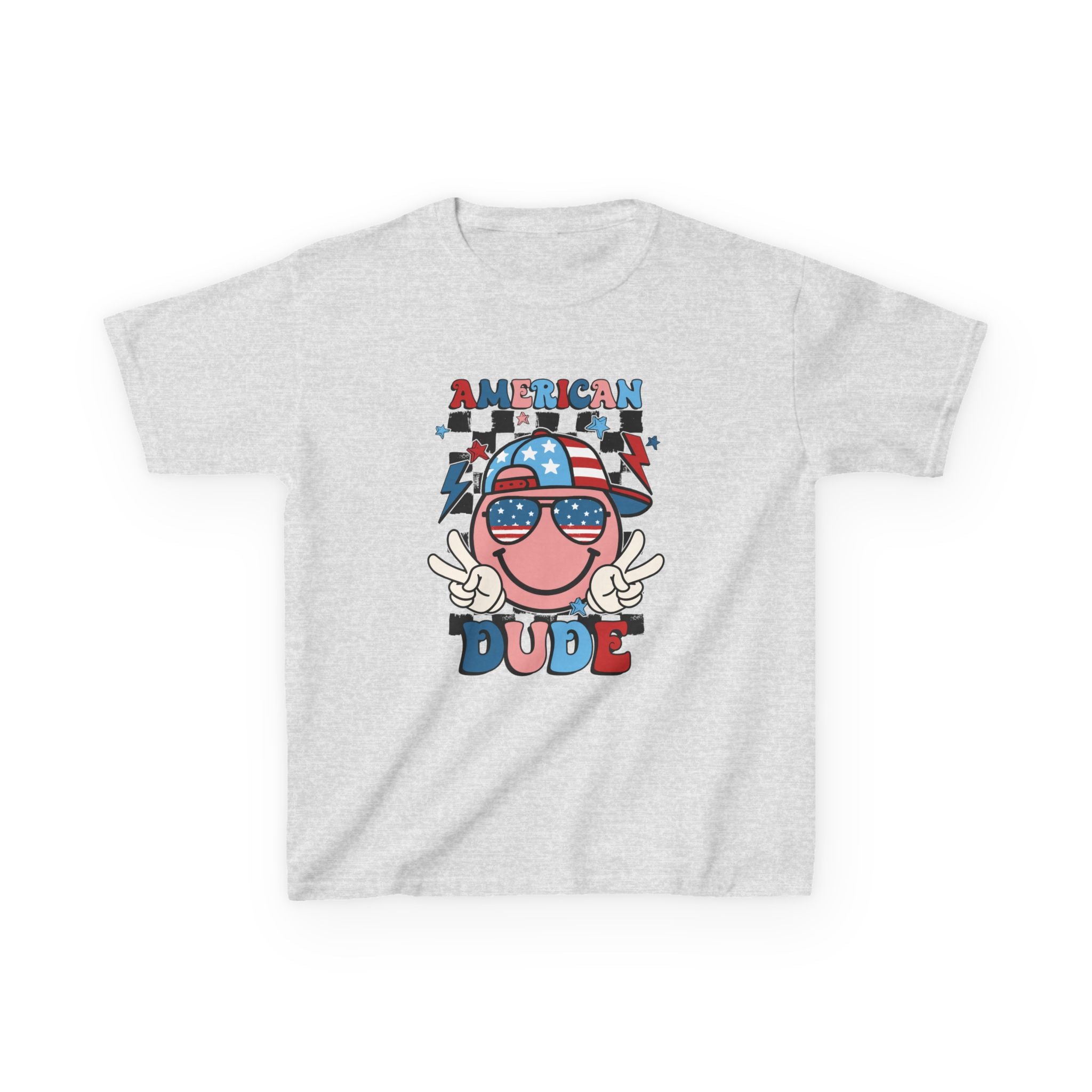 Kids Tee — "American Dude" Patriotic 4th of July Graphic