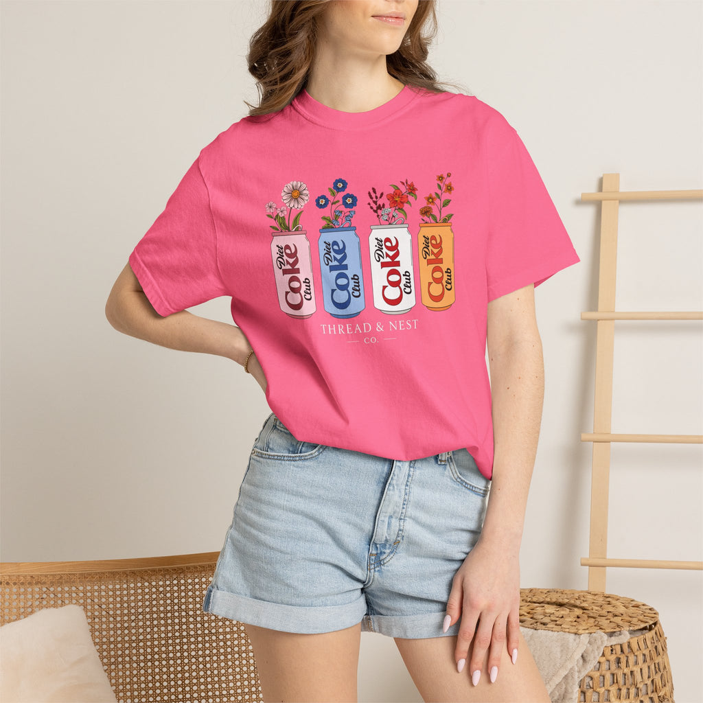 Retro Cola Cans Floral Tee