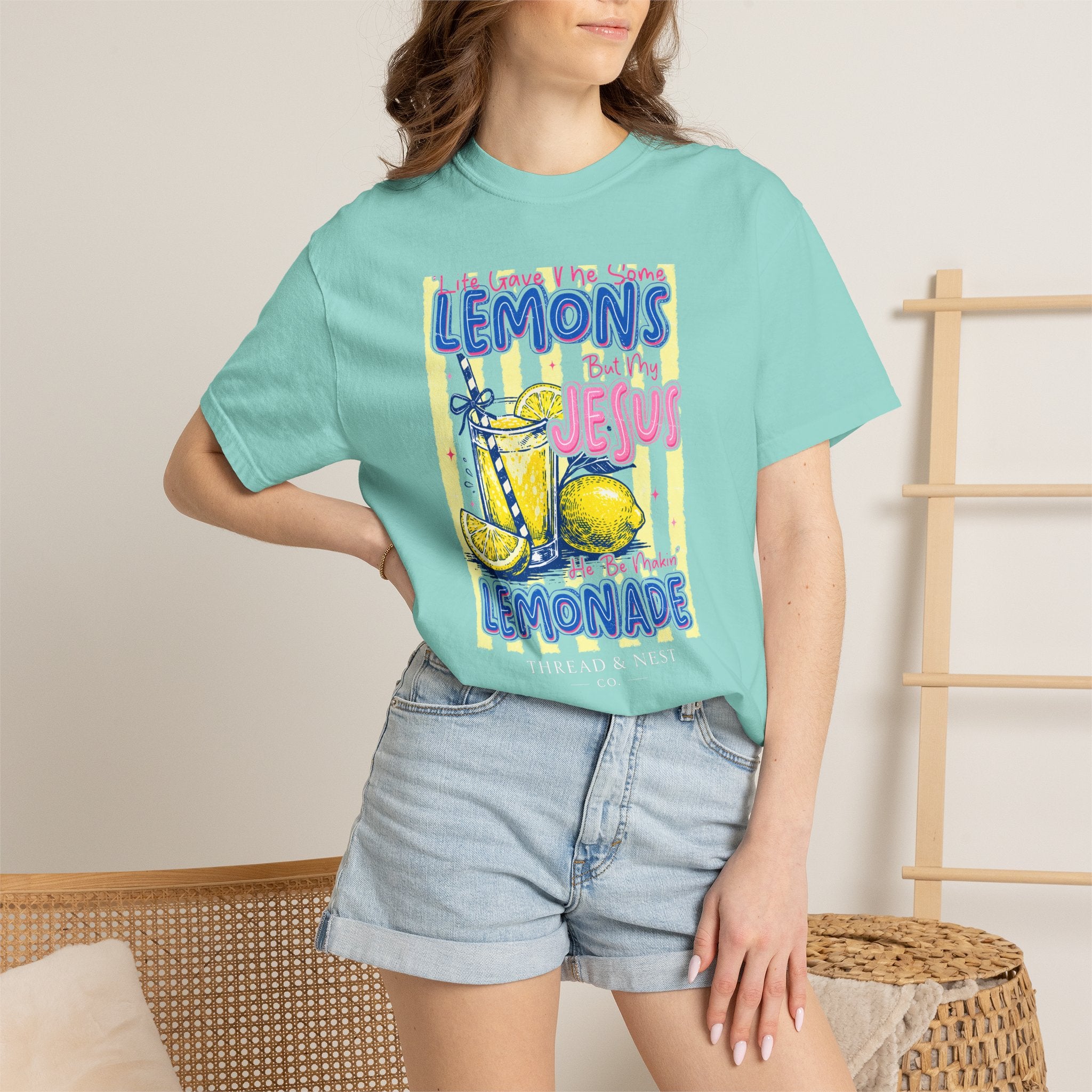 Lemons Into Lemonade Christian T-Shirt — 'He Gave Me Lemons But Why Jesus' Graphic Tee
