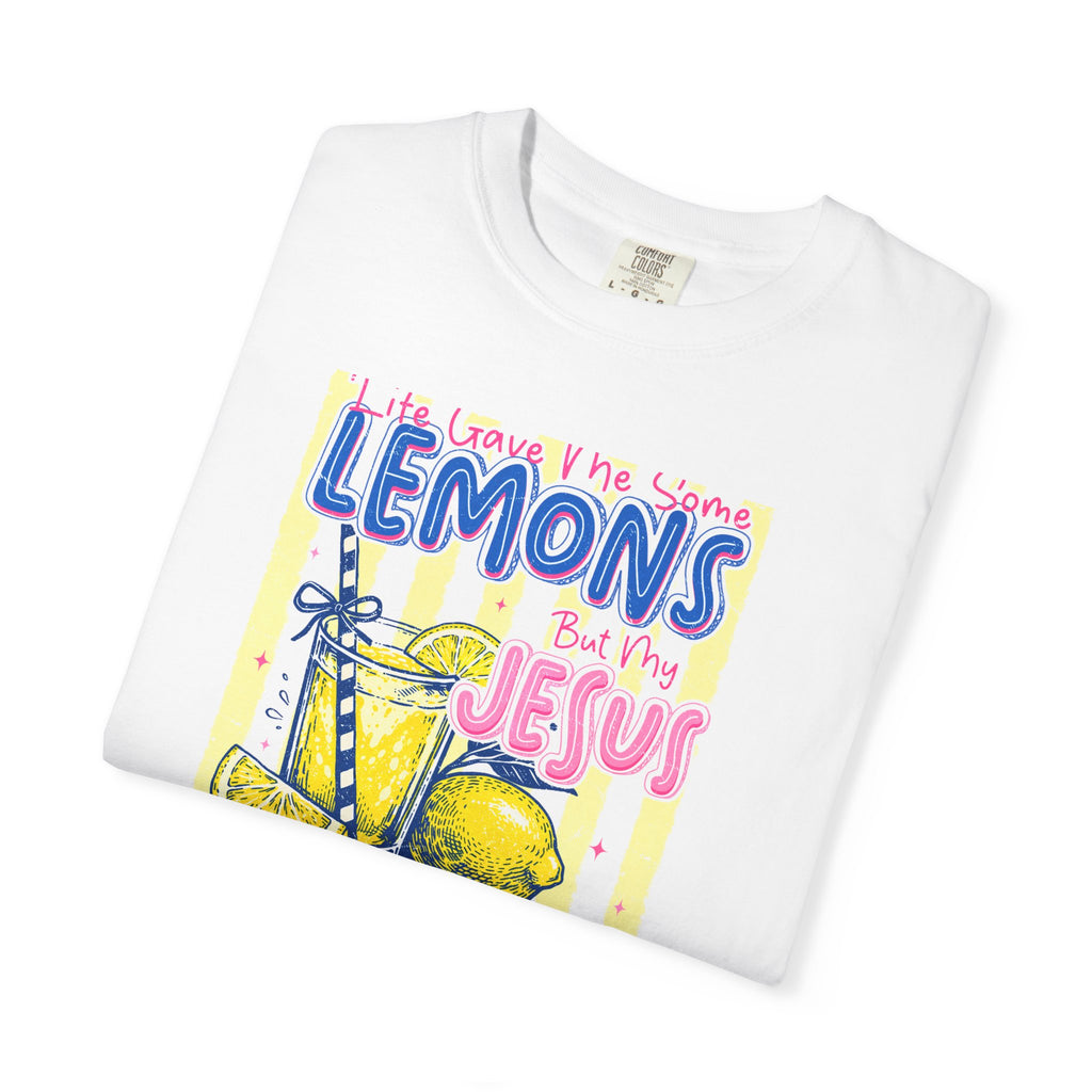 Lemons Into Lemonade Christian T-Shirt — 'He Gave Me Lemons But Why Jesus' Graphic Tee