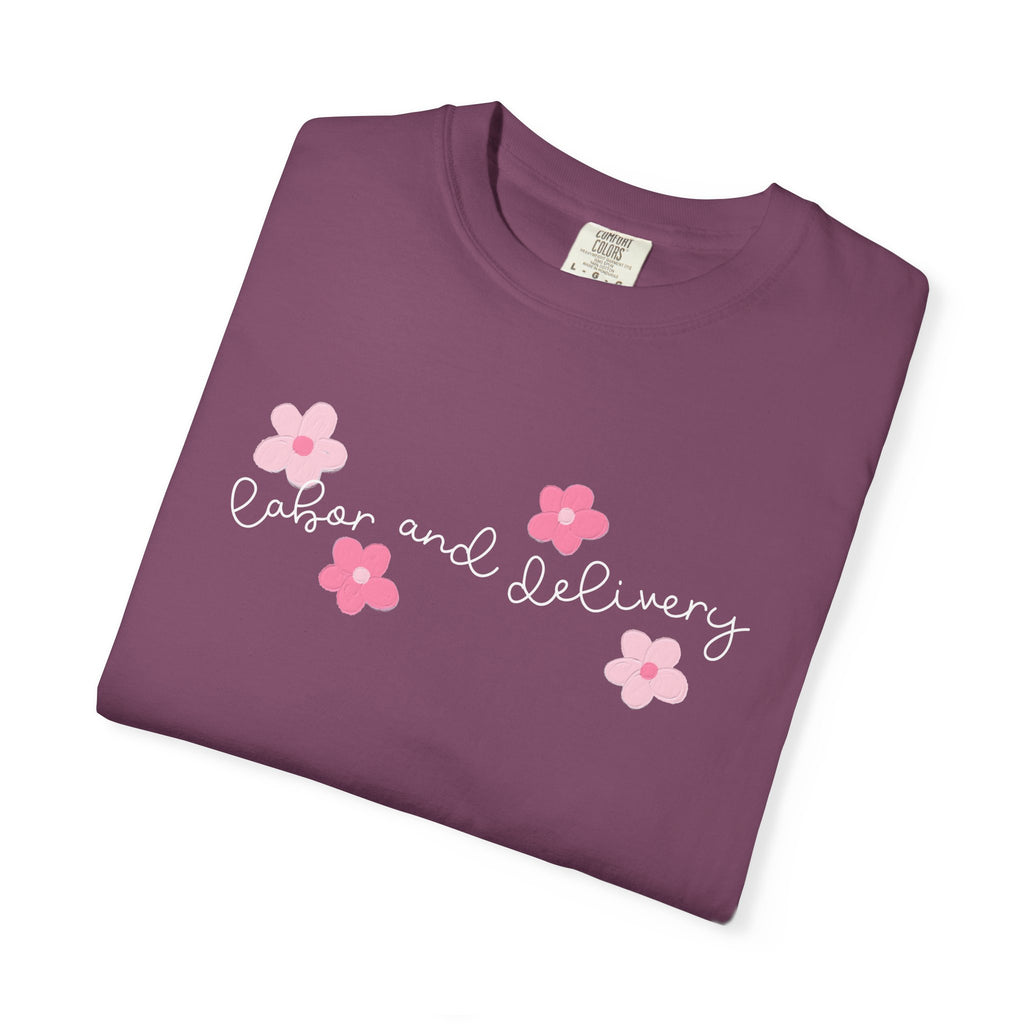 T-Shirt — “Easier and Delivery” Pink Flower Script Tee